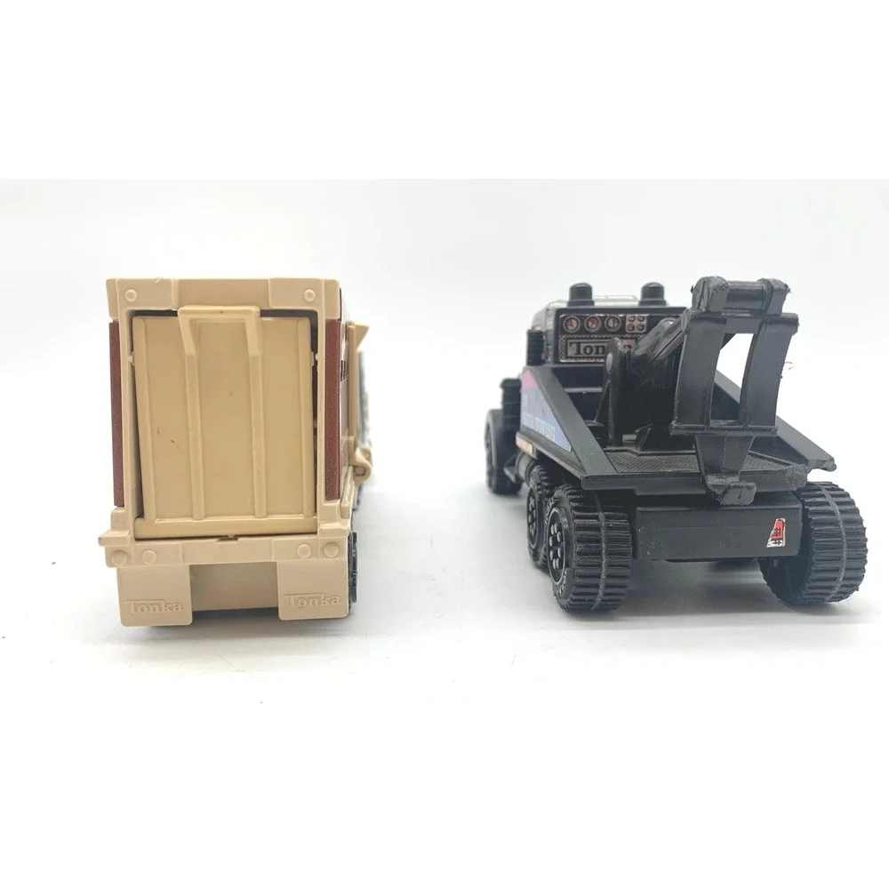 Tonka Diecast Vehicle Lot 4pc Red Black Tan Vintage 1980s Emergency Tow Horse